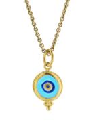 Ara Collection Small Translucent Blue Evil Eye Pendant