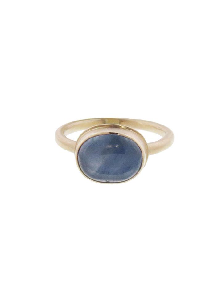 Jamie Joseph Small Oval Smooth Grey Star Sapphire Ring