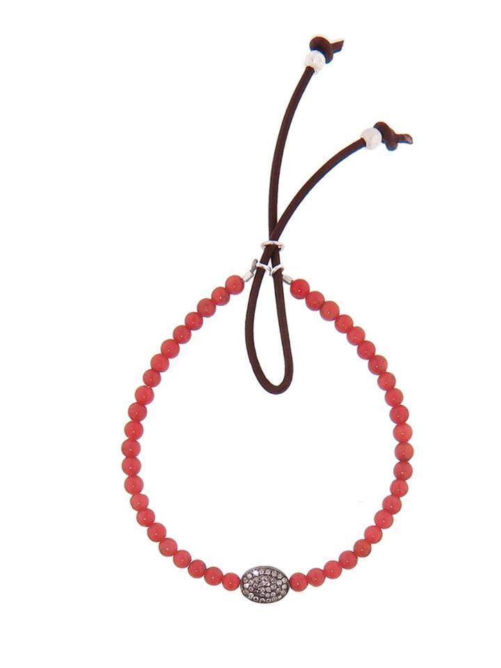Catherine Michiels Coral Stardust Bracelet With Double-sided Diamond Oval