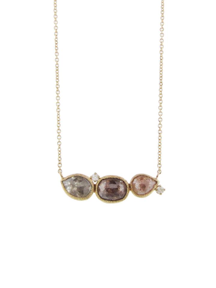 Yasuko Azuma Rustic Diamond Triplet Necklace