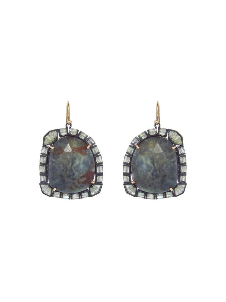 Nak Armstrong Faceted Grey Sapphire Earrings