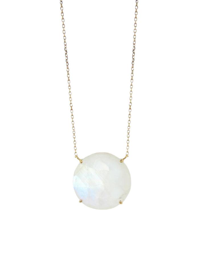 Jamie Joseph Rose Cut Rainbow Moonstone Pendant Necklace