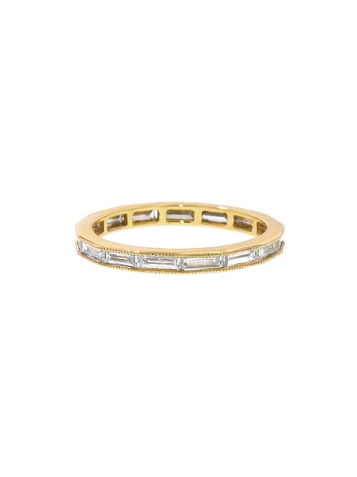 Sethi Couture Channel Set Baguette Band - Yellow Gold Ring