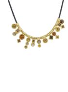 Todd Reed Raw Diamond Necklace In Yellow Gold On Oxidized Sterling Silver Chain