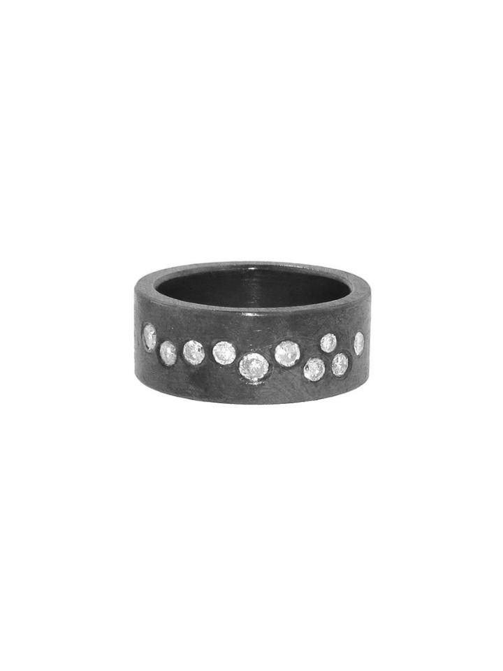 Todd Reed Oxidized Band With Brilliant Cut Diamonds
