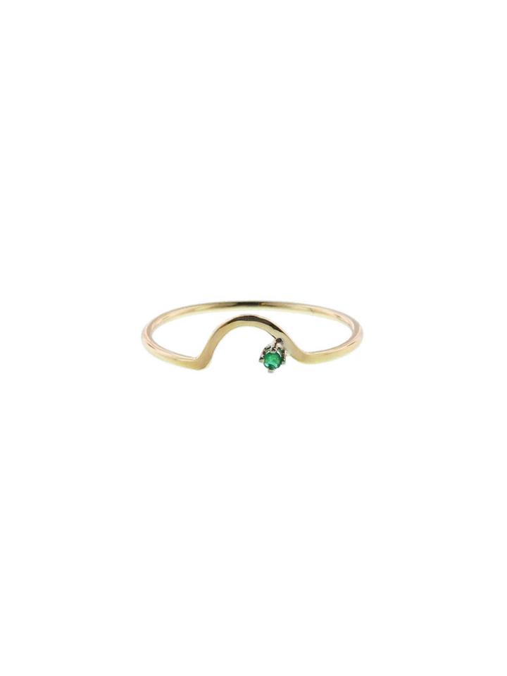 Wwake Arc Lineage Ring With Emerald