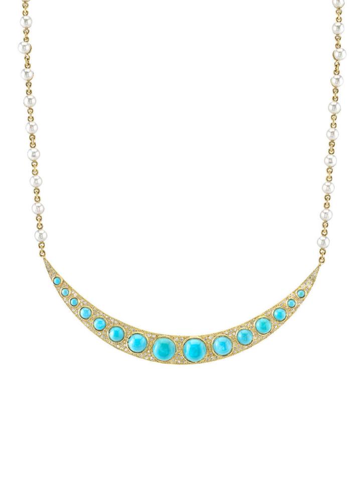 Irene Neuwirth Turquoise And Akoya Pearl Necklace