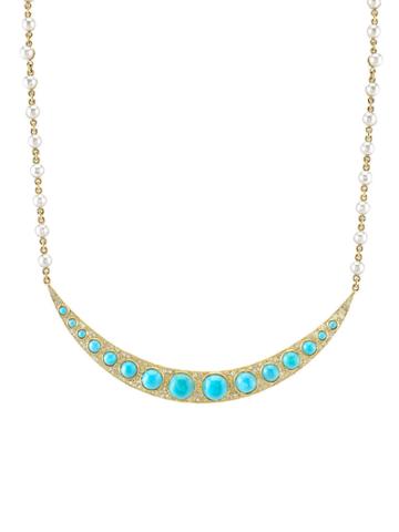 Irene Neuwirth Turquoise And Akoya Pearl Necklace