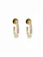 Sethi Couture Baguette Diamond Hoops - Yellow Gold
