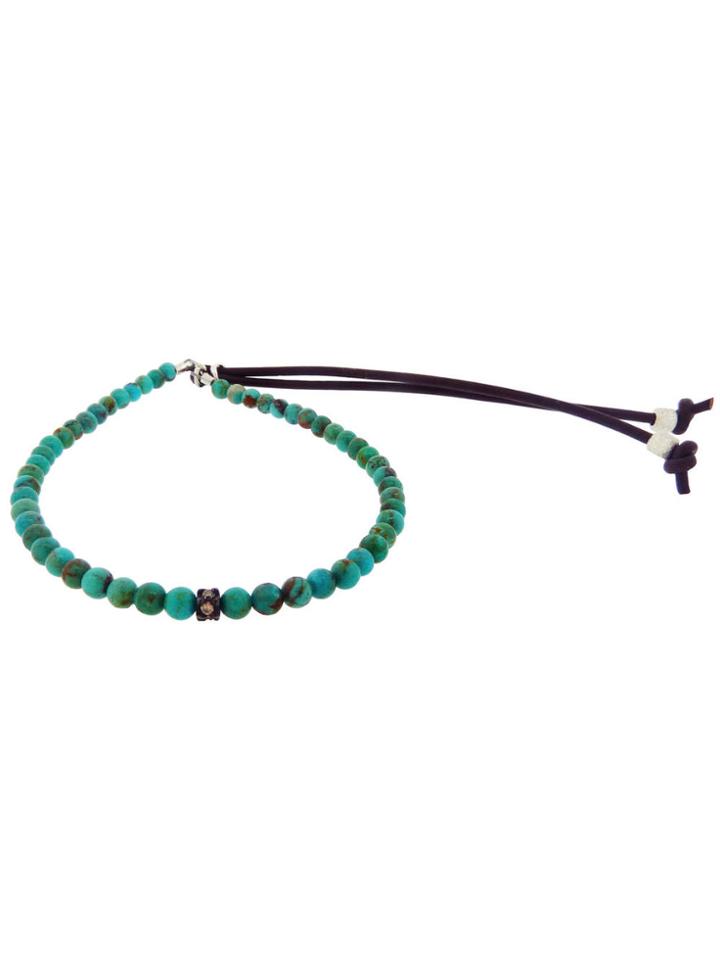Catherine Michiels Tiny Diamond Rondelle On Turquoise Stardust Bracelet