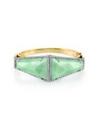 Irene Neuwirth Double Mint Chyrsoprase Cuff With Diamonds - Yellow Gold