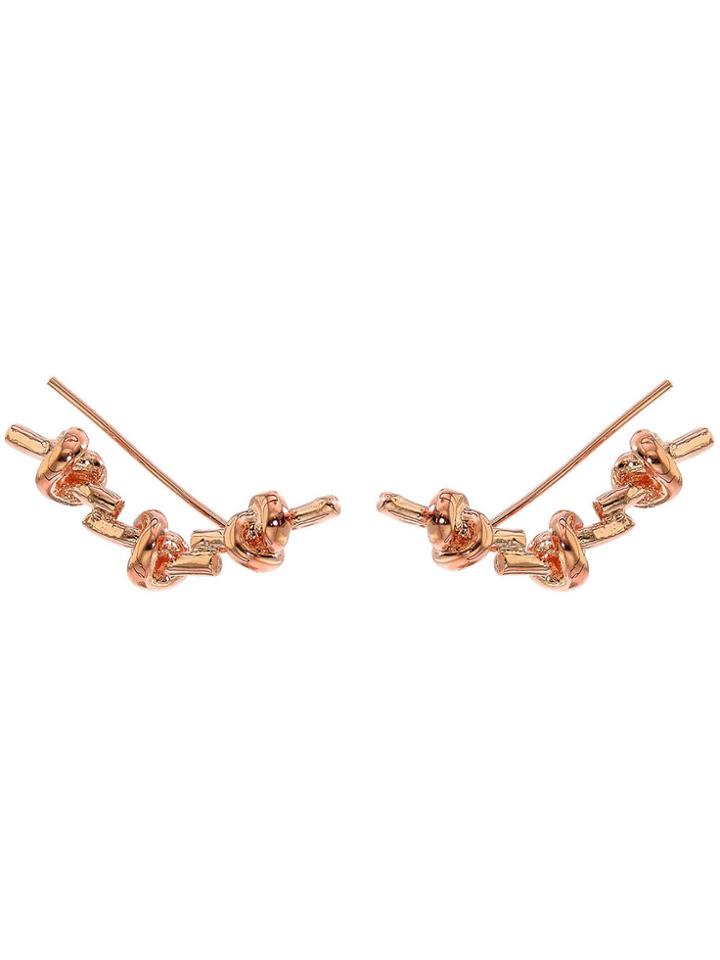 Jennifer Fisher Curved Knots Earrings - Rose Gold