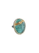 Jamie Joseph Green Turquoise Joinery Ring With Diamond