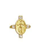 Cathy Waterman Juggler Muse Ring With Princess Cut Diamonds - 22 Karat Gold