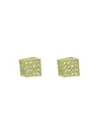 Jennifer Meyer Diamond Pave Cube Studs - Yellow Gold Earrings