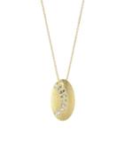 Todd Reed Oval Pendant With Diamonds - Yellow Gold