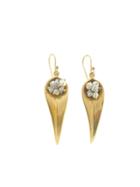 Annette Ferdinandsen Long Day Flower Earrings With Pearls - Yellow Gold