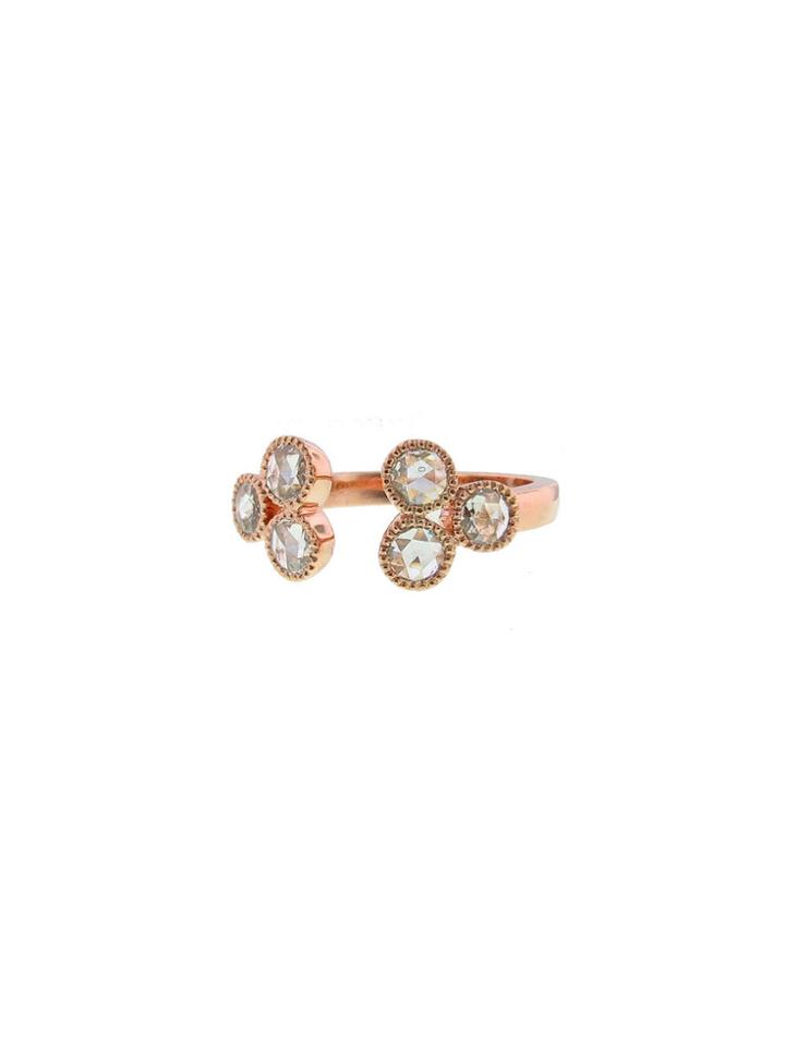 Sethi Couture Rose Cut Diamond Split Ring - Rose Gold