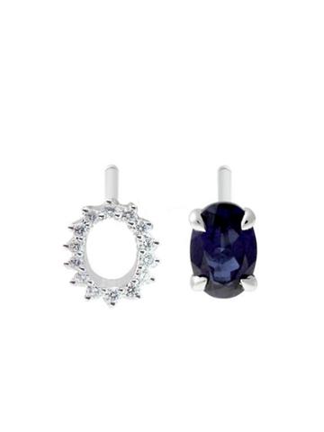 Maison Margiela Pompadour Deconstructed Sapphire And Diamond Earrings