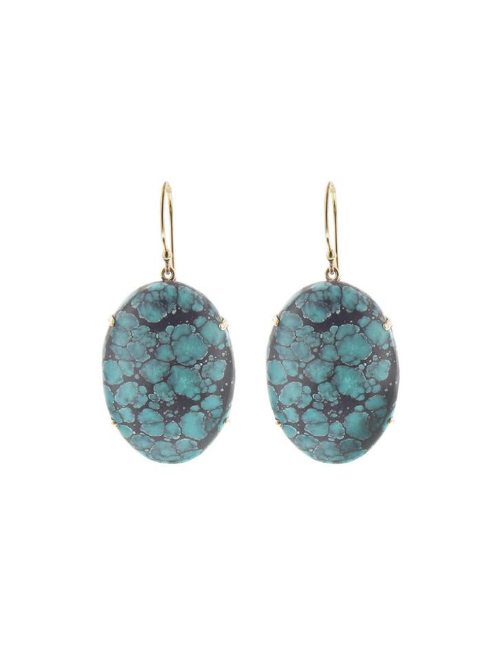 Jamie Joseph Oval Chinese Turquoise Earrings