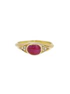 Ten Thousand Things Ruby Ring With Diamonds In Yellow Gold