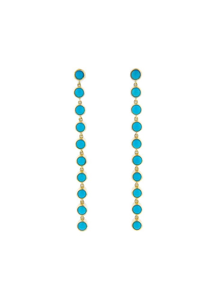 Jennifer Meyer Turquoise Bezel 10 Drop Earrings
