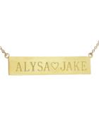Jennifer Meyer Personalized Nameplate Necklace - Yellow Gold One Side Engraving