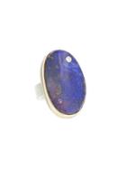 Jamie Joseph Asymmetrical Oval Boulder Opal Ring With Diamond