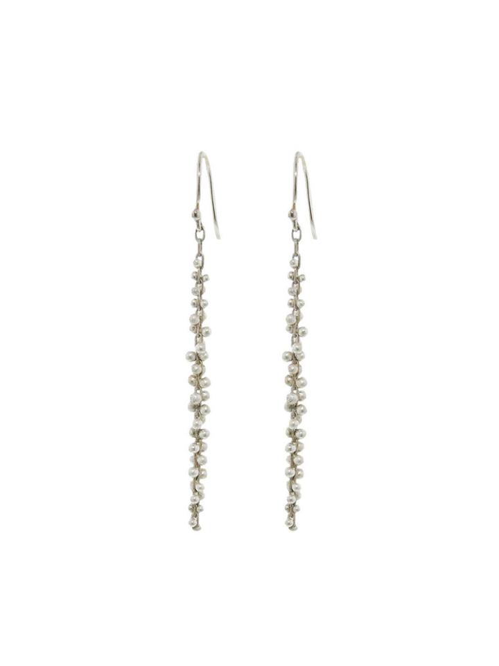 Ten Thousand Things Long Beaded Earring Matte Sterling Silver