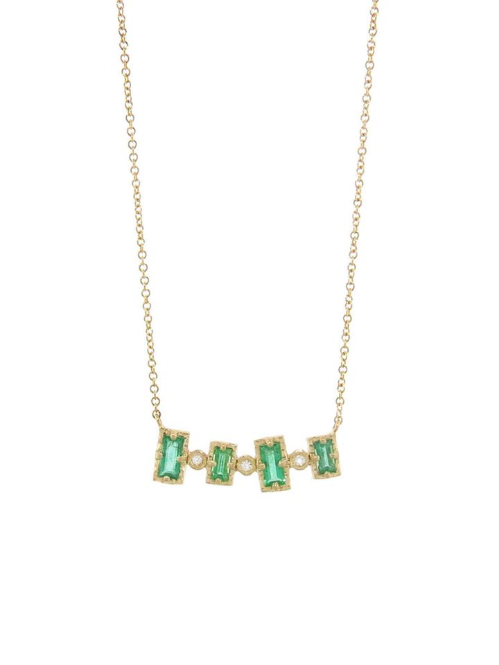Yasuko Azuma Emerald And Diamond Necklace - Yellow Gold