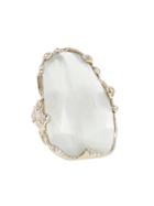 Lucifer Vir Honestus Ice Moonstone Ring With Diamonds - White Gold
