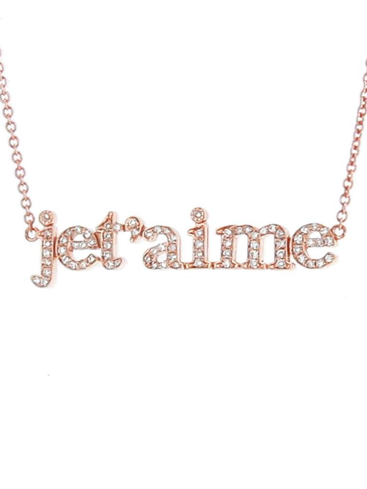 Jennifer Meyer Diamond Jet'aime Necklace - Rose Gold