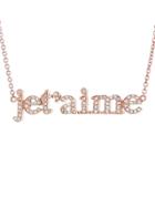 Jennifer Meyer Diamond Jet'aime Necklace - Rose Gold