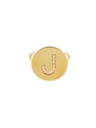 Jennifer Meyer Diamond Upper Case Letter Ring - J