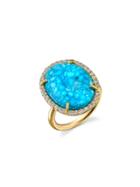 Irene Neuwirth Kingman Turquoise Ring With Diamonds