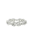 Sethi Couture White Diamond Leaf Ring In White Gold