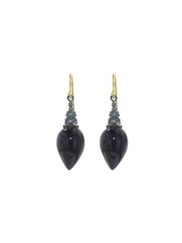 Erica Molinari Oxidized Granule Black Jade Chickpea Earrings