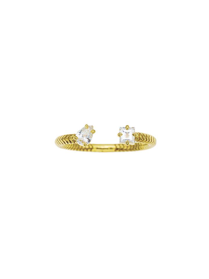 Jemma Wynne Priv? Open Diamond Ring With Snake Chain