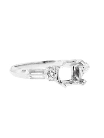 Lucie Campbell Diamond Ring Mount With Baguettes - Platinum