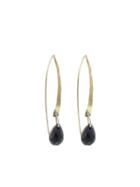 Melissa Joy Manning Black Onyx Wishbone Earrings - Yellow Gold