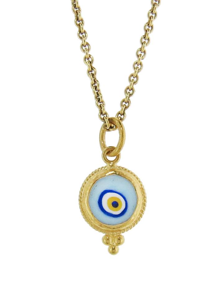 Ara Collection Small Light Blue Evil Eye Pendant