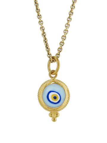 Ara Collection Small Light Blue Evil Eye Pendant