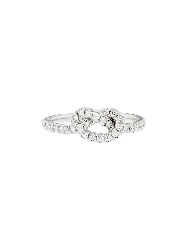 Finn Love Knot Ring With Diamonds - White Gold
