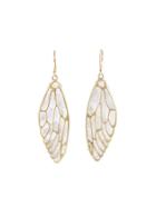 Annette Ferdinandsen Cicada Wing Earrings With White Pearl - 18 Karat Gold