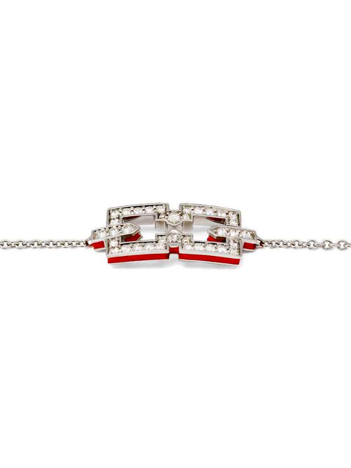 Ylang 23 Skinny Deco Icon Bracelet - White Gold