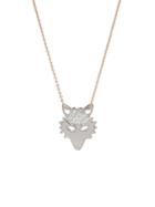 Ginette Ny Mini Wolf Necklace With Diamonds