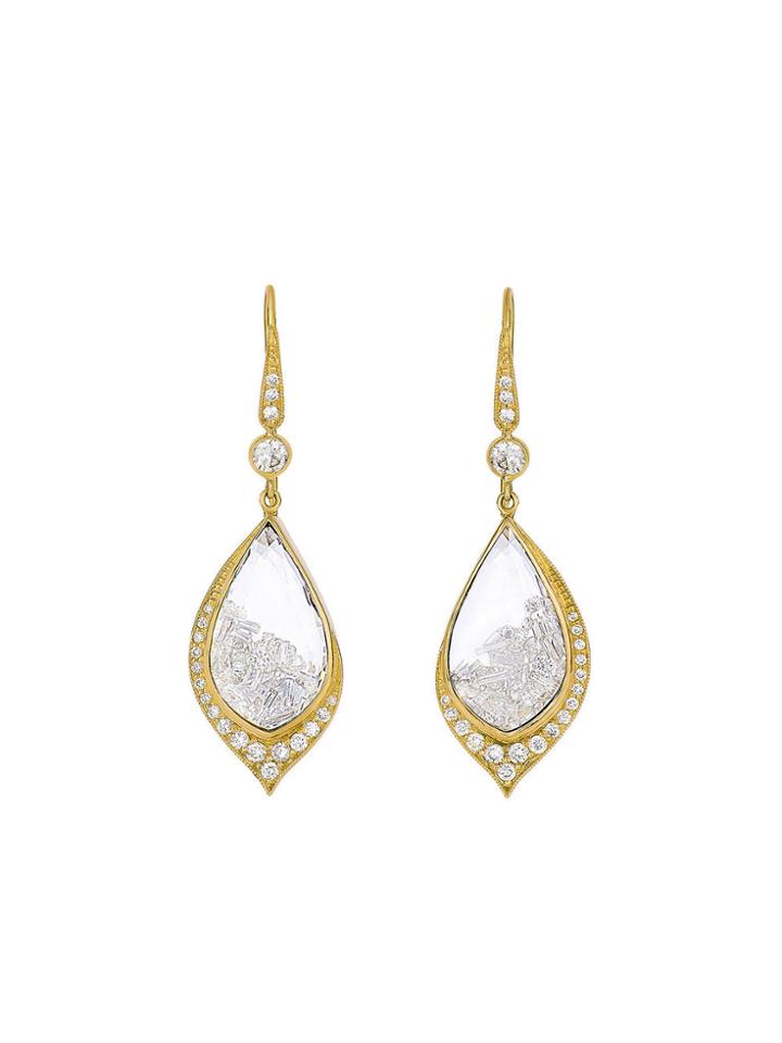 Ylang 23 Enclosed Diamond Teardrop Earrings - Rose Gold