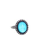 Armenta Oval Turquoise And White Quartz Ring With Diamonds