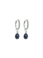 Jude Frances Designer Black Pearl Earring Charms In White Gold