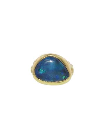 Ten Thousand Things Irregular Boulder Opal Ring - Yellow Gold